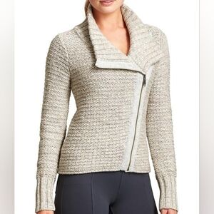 ATHLETA Chill Textured Sweater Jacket, 100% wool, size M